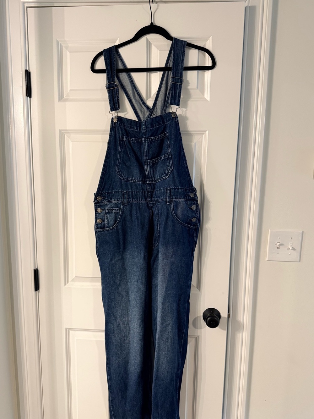 We The Free Dark Blue Denim Overalls